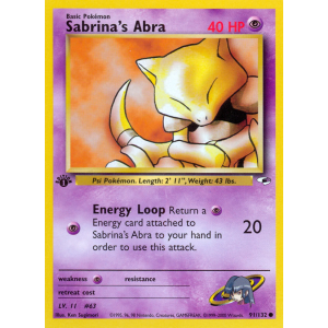 Sabrina's Abra 91/132 Pokemon TCG Gym Gym Heroes