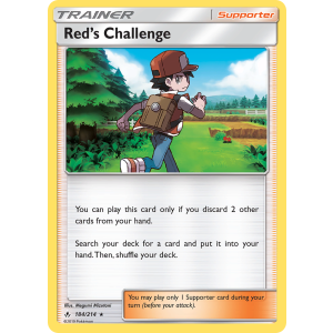 Rare Holo Red's Challenge 184/214 Pokemon TCG Sun & Moon Unbroken Bonds