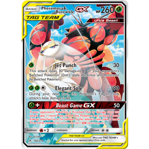 Rare Ultra Pheromosa & Buzzwole-GX 192/214 Pokemon TCG Sun & Moon Unbroken Bonds