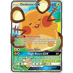 Rare Ultra Dedenne-GX 195a/214 Pokemon TCG Sun & Moon Unbroken Bonds