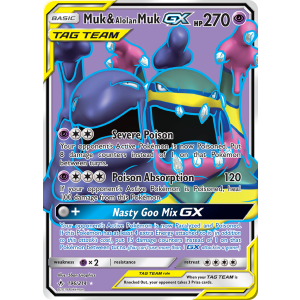 Rare Ultra Muk & Alolan Muk-GX 196/214 Pokemon TCG Sun & Moon Unbroken Bonds