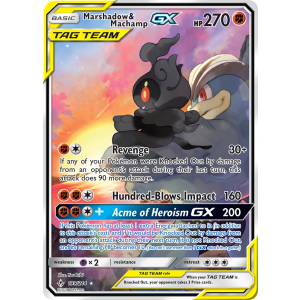 Rare Ultra Marshadow & Machamp-GX 199/214 Pokemon TCG Sun & Moon Unbroken Bonds