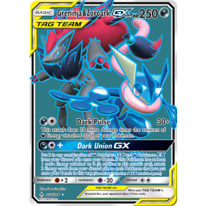 Rare Ultra Greninja & Zoroark-GX 200/214 Pokemon TCG Sun & Moon Unbroken Bonds