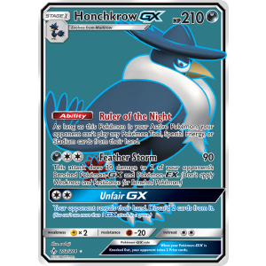 Rare Ultra Honchkrow-GX 202/214 Pokemon TCG Sun & Moon Unbroken Bonds