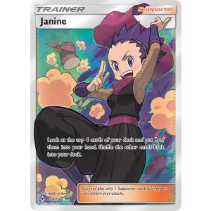 Rare Ultra Janine 210/214 Pokemon TCG Sun & Moon Unbroken Bonds