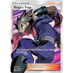 Rare Ultra Koga's Trap 211/214 Pokemon TCG Sun & Moon Unbroken Bonds