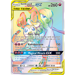 Rare Rainbow Gardevoir & Sylveon-GX 225/214 Pokemon TCG Sun & Moon Unbroken Bonds