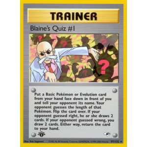 Blaine's Quiz #1 97/132 Pokemon TCG Gym Gym Heroes