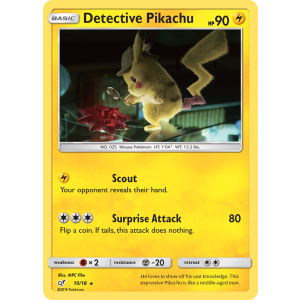 Detective Pikachu 10/18 Pokemon TCG Sun & Moon Detective Pikachu