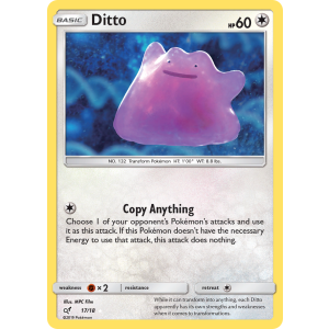 Rare Ultra Ditto 17/18 Pokemon TCG Sun & Moon Detective Pikachu