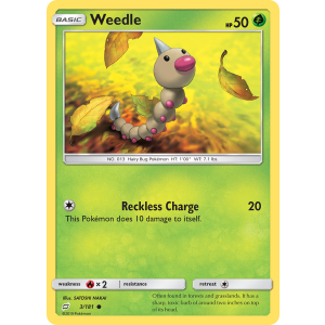 Weedle 3/181 Pokemon TCG Sun & Moon Team Up