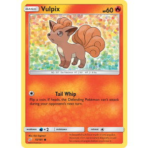 Vulpix 15/181 Pokemon TCG Sun & Moon Team Up