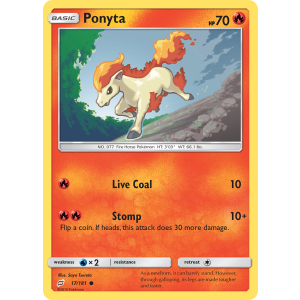 Ponyta 17/181 Pokemon TCG Sun & Moon Team Up