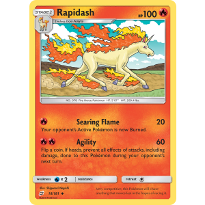 Rapidash 18/181 Pokemon TCG Sun & Moon Team Up