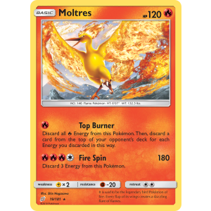 Rare Holo Moltres 19/181 Pokemon TCG Sun & Moon Team Up