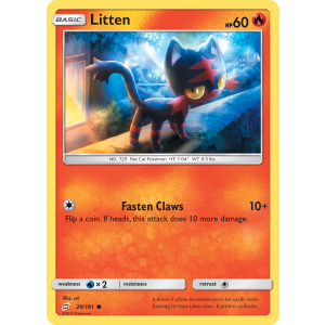 Litten 20/181 Pokemon TCG Sun & Moon Team Up