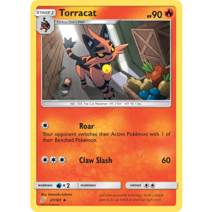 Torracat 21/181 Pokemon TCG Sun & Moon Team Up