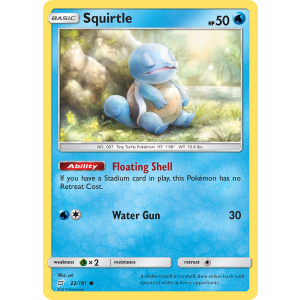 Squirtle 22/181 Pokemon TCG Sun & Moon Team Up