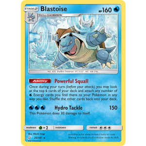 Blastoise 25/181 Pokemon TCG Sun & Moon Team Up