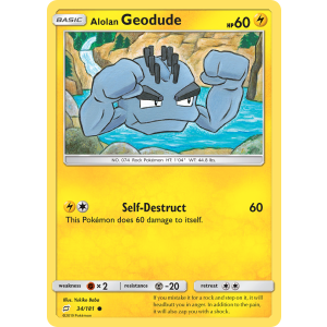 Alolan Geodude 34/181 Pokemon TCG Sun & Moon Team Up