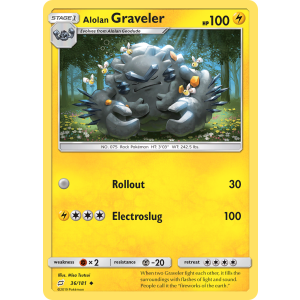 Alolan Graveler 36/181 Pokemon TCG Sun & Moon Team Up