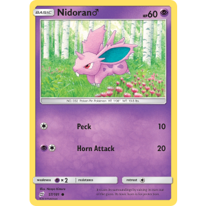 Nidoran 57/181 Pokemon TCG Sun & Moon Team Up