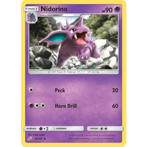 Nidorino 58/181 Pokemon TCG Sun & Moon Team Up