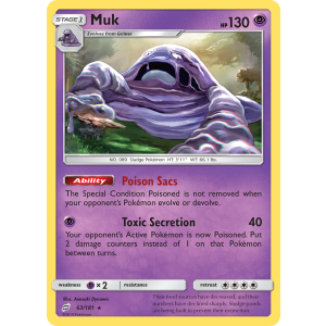 Muk 63/181 Pokemon TCG Sun & Moon Team Up