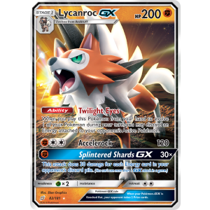 Rare Holo GX Lycanroc-GX 82/181 Pokemon TCG Sun & Moon Team Up