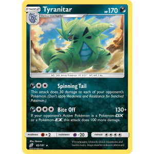 Rare Holo Tyranitar 85/181 Pokemon TCG Sun & Moon Team Up