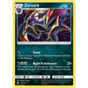 Rare Holo Zoroark 91/181 Pokemon TCG Sun & Moon Team Up