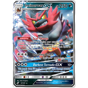 Rare Holo GX Incineroar-GX 97/181 Pokemon TCG Sun & Moon Team Up