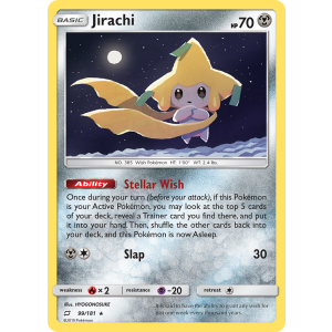 Rare Holo Jirachi 99/181 Pokemon TCG Sun & Moon Team Up