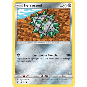 Ferroseed 102/181 Pokemon TCG Sun & Moon Team Up