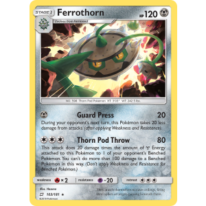 Ferrothorn 103/181 Pokemon TCG Sun & Moon Team Up