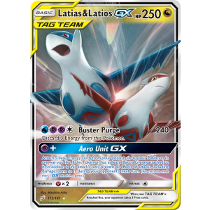 Rare Holo GX Latias & Latios-GX 113/181 Pokemon TCG Sun & Moon Team Up