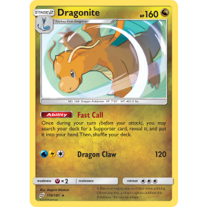 Rare Holo Dragonite 119/181 Pokemon TCG Sun & Moon Team Up