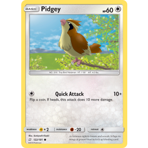 Pidgey 122/181 Pokemon TCG Sun & Moon Team Up