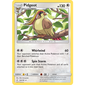 Pidgeot 124/181 Pokemon TCG Sun & Moon Team Up