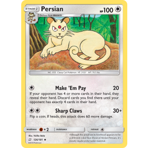 Persian 126/181 Pokemon TCG Sun & Moon Team Up