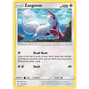 Rare Holo Zangoose 132/181 Pokemon TCG Sun & Moon Team Up