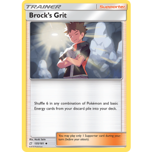 Brock's Grit 135/181 Pokemon TCG Sun & Moon Team Up