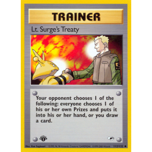 Lt. Surge's Treaty 112/132 Pokemon TCG Gym Gym Heroes