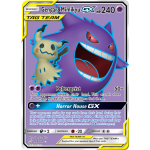 Rare Ultra Gengar & Mimikyu-GX 164/181 Pokemon TCG Sun & Moon Team Up