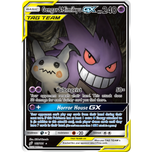 Rare Ultra Gengar & Mimikyu-GX 165/181 Pokemon TCG Sun & Moon Team Up