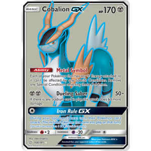 Rare Ultra Cobalion-GX 168/181 Pokemon TCG Sun & Moon Team Up