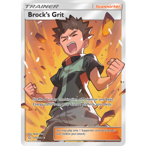 Rare Ultra Brock's Grit 172/181 Pokemon TCG Sun & Moon Team Up