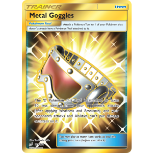 Rare Secret Metal Goggles 195/181 Pokemon TCG Sun & Moon Team Up