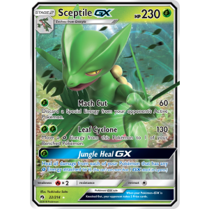 Rare Holo GX Sceptile-GX 22/214 Pokemon TCG Sun & Moon Lost Thunder