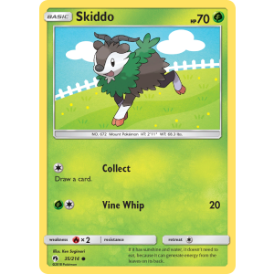 Skiddo 35/214 Pokemon TCG Sun & Moon Lost Thunder